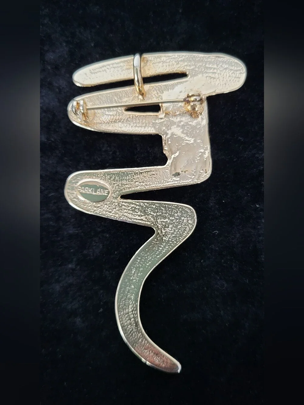 Vintage Park Lane Gold-tone Abstract Brooch / Pendant with Pave Crystal Accents